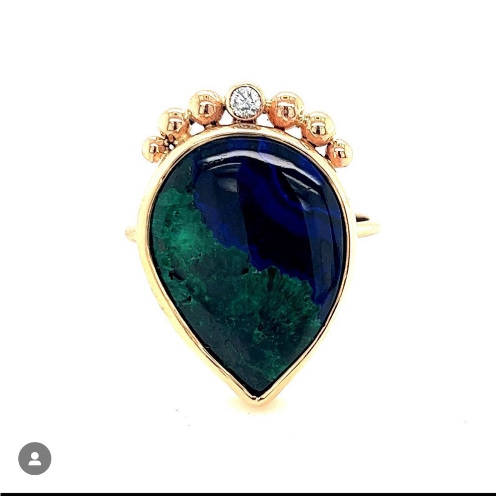 Malachite azurite ring